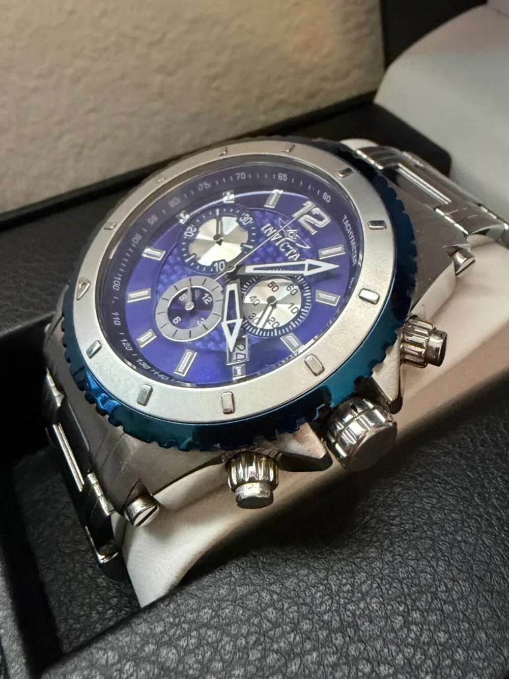 Invicta 1009 Blue Chronograph Quartz Watch